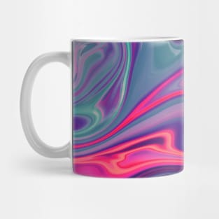 Cool Bright Vivid Trendy Neon Pink Blue Orange Purple Green Abstract Liquid Marble Pattern Mug